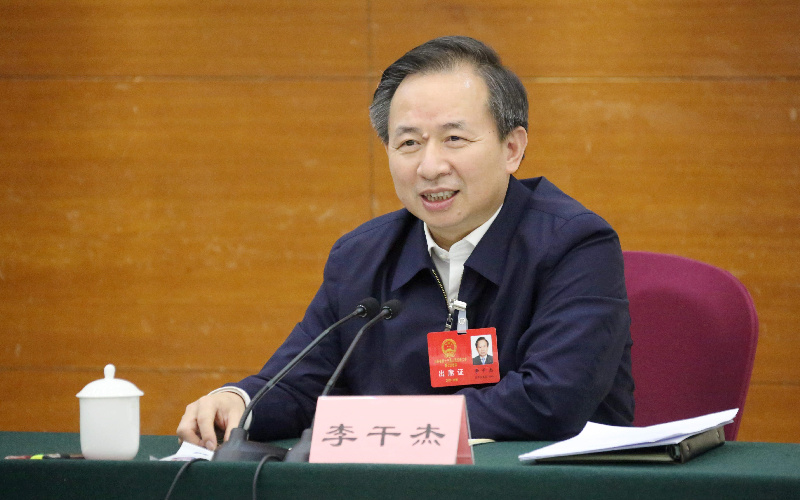 1月23日下午，山東省委書記、省人大常委會主任李干杰在菏澤代表團參加審議。 張代生攝