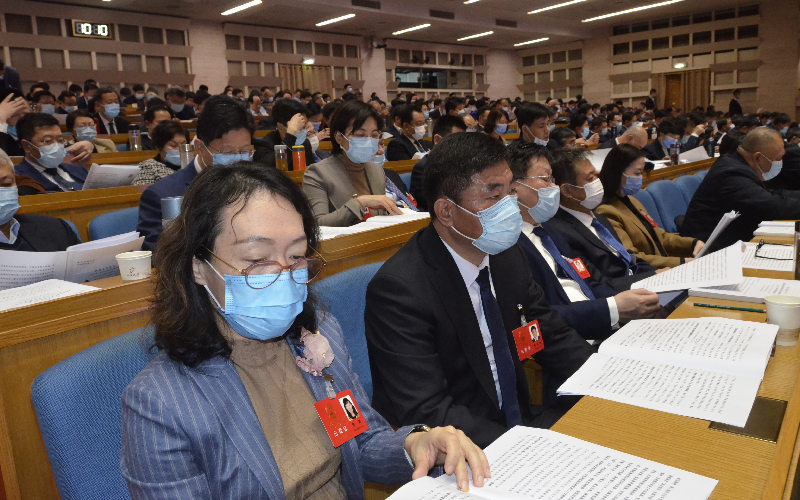 代表們認真聽會。 張代生攝
