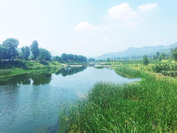 云蒙湖入湖河流治理后。