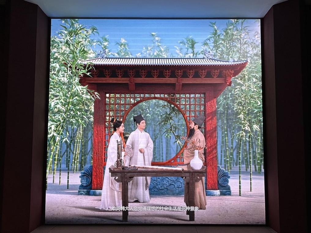 青州博物館內(nèi)，數(shù)字技術(shù)重現(xiàn)歷史文化情境。李昱嫻攝