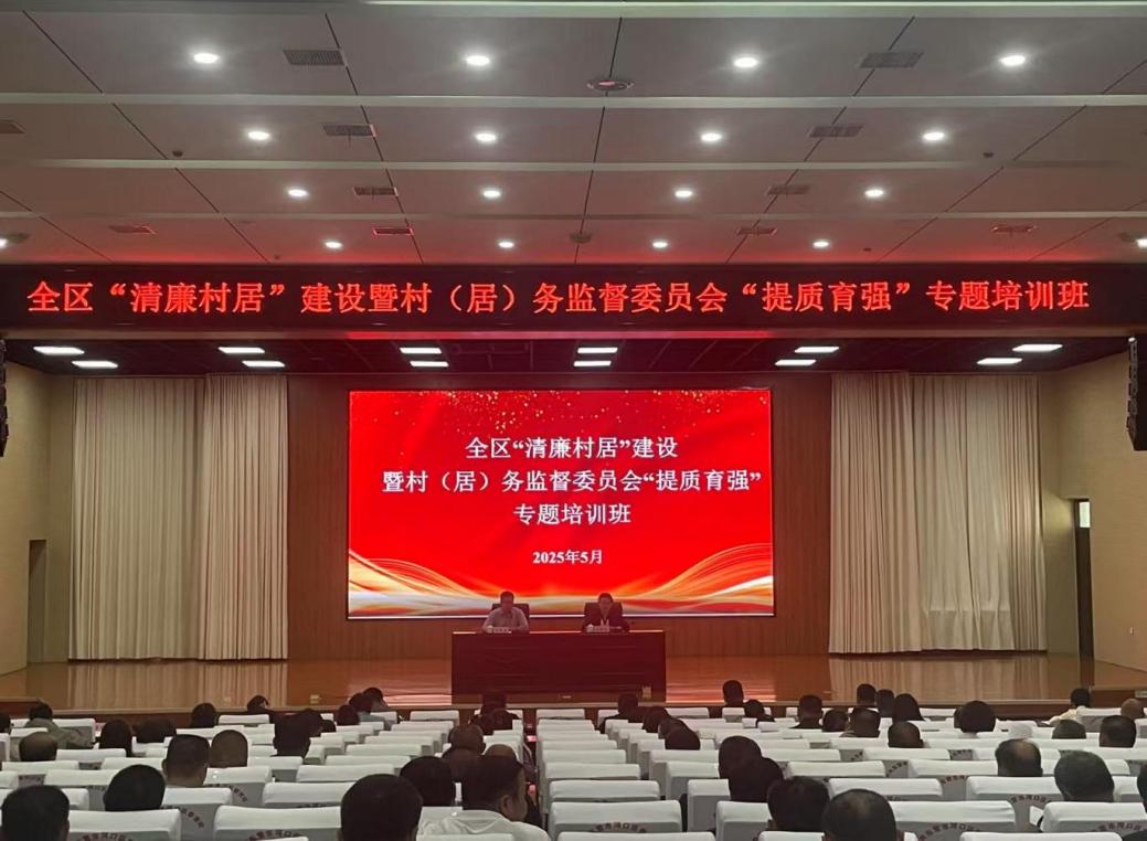 2025年5月12日，召開(kāi)全區(qū)“清廉村居”建設(shè)暨村（居）務(wù)監(jiān)督委員會(huì)“提質(zhì)育強(qiáng)”專(zhuān)題培訓(xùn)班。